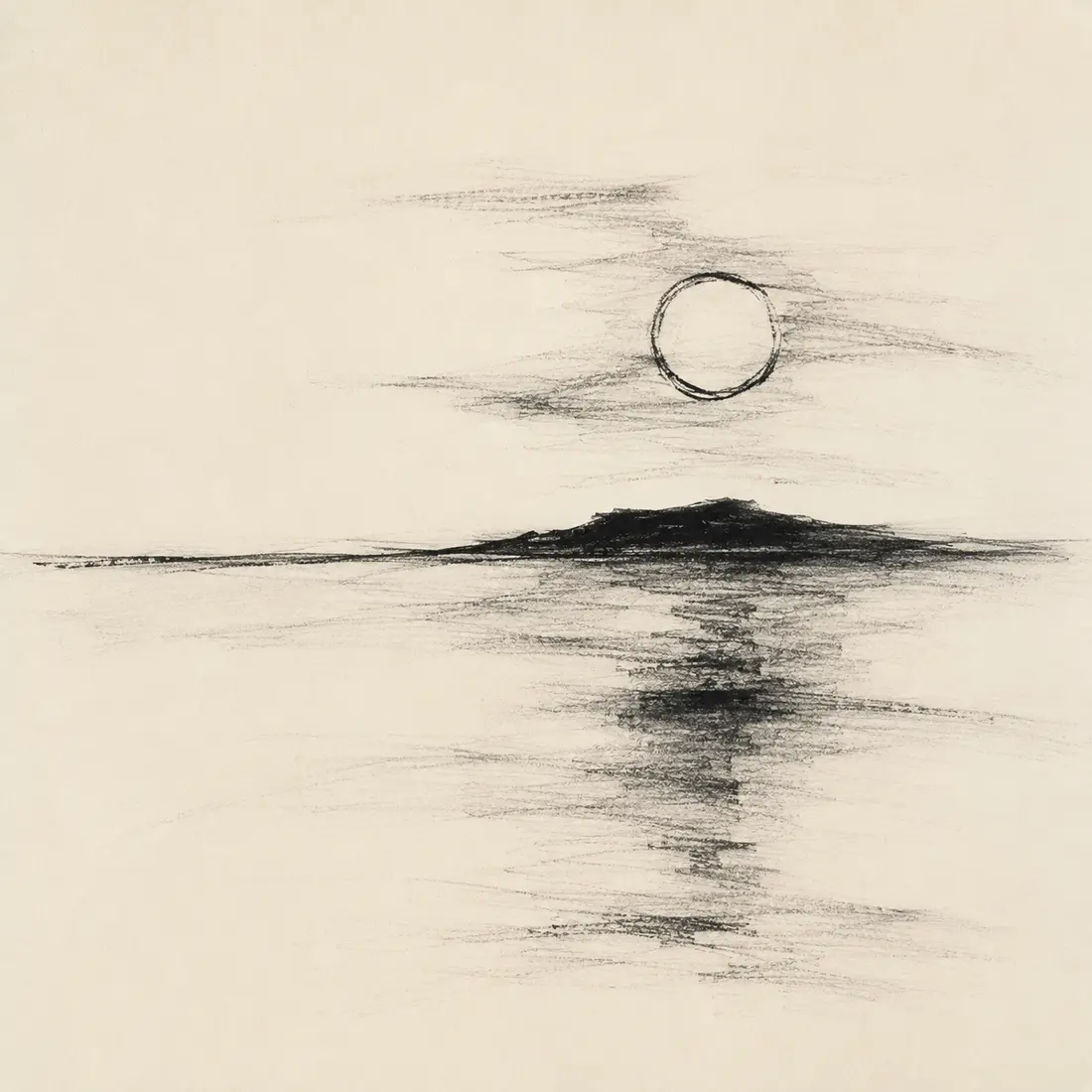 Original abstract charcoal drawing