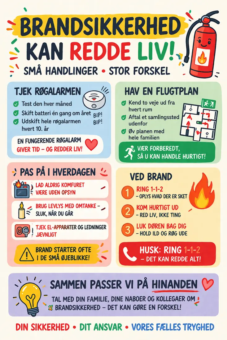 Original AI fire safety illustration